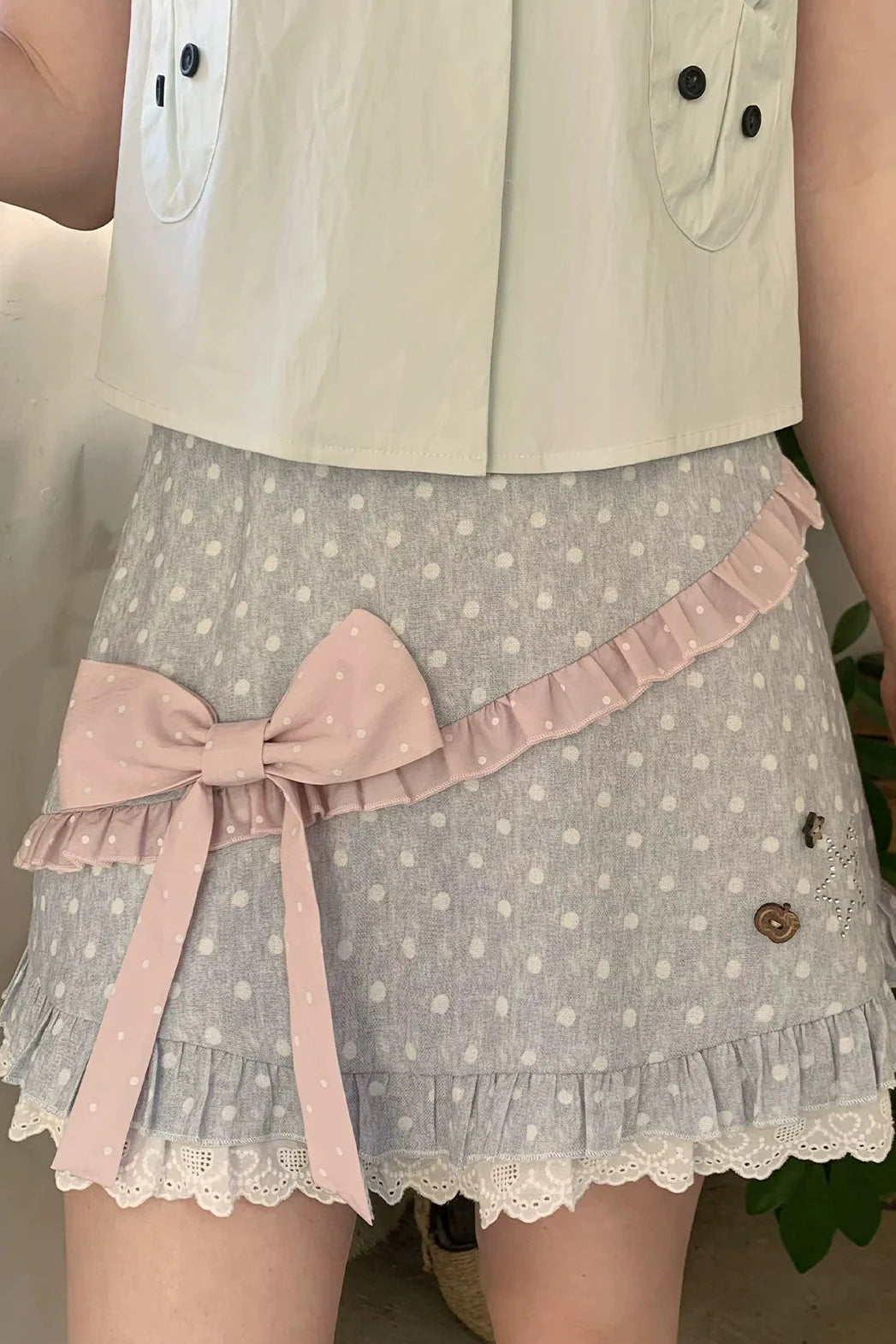 Green Apple Polka Dot Top + Skirt