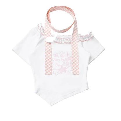 Pastel Sweet Twin T-shirt With Scarf + Puff Skirt + Arm Covers