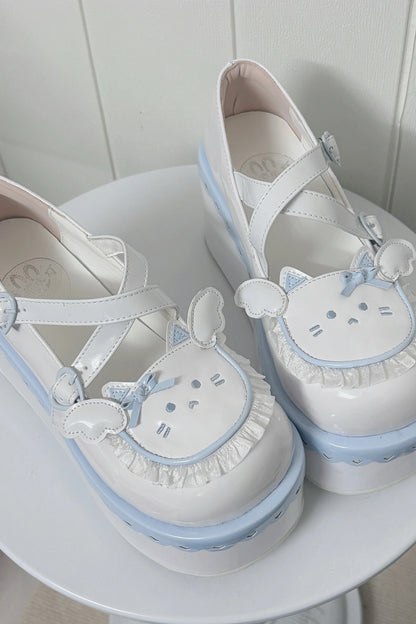 Meow Fray Animal Platform Shoes