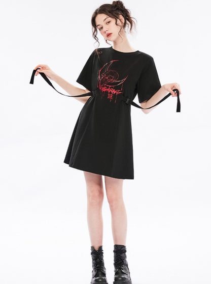 Punk Dark Waist T Shirt Dress
