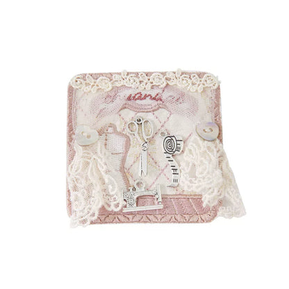 Chinese-style Pastel Top + Apron + Bow + Necklace + Brooch + Hair Accessories