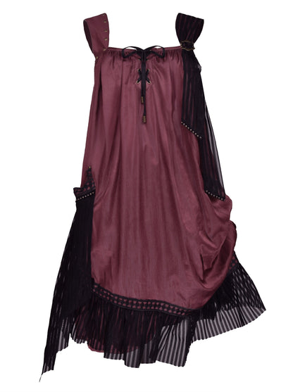 [pre-order] Wine Red Shoulder Strap Light Gothic Doll Asymmetric Dress