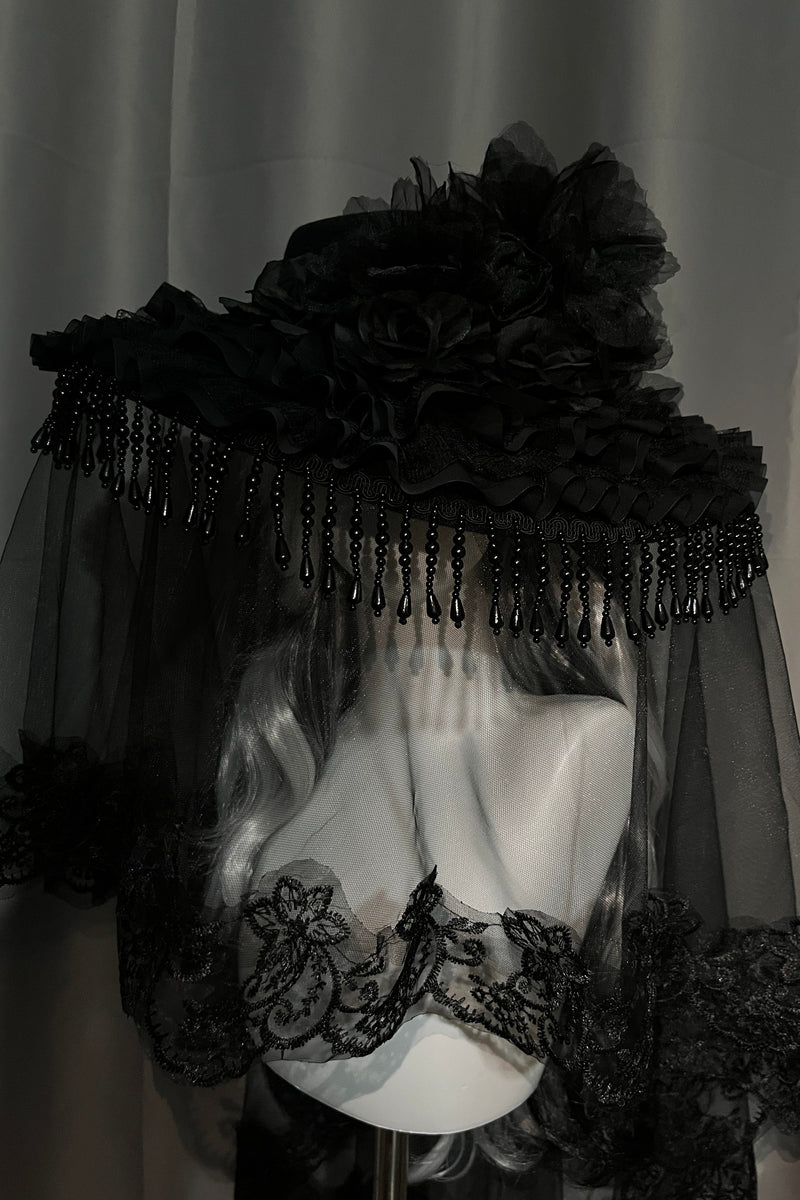 Sheer Design Lace Gothic Lolita Hat