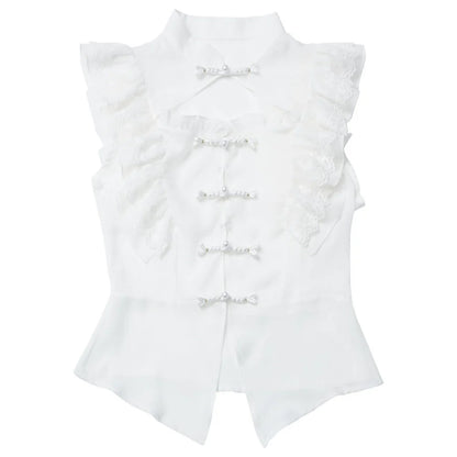 Light Smock Suspender Dress + Short Dress + China Design Sleeveless Top + Short Shirt + Pearl Accessories