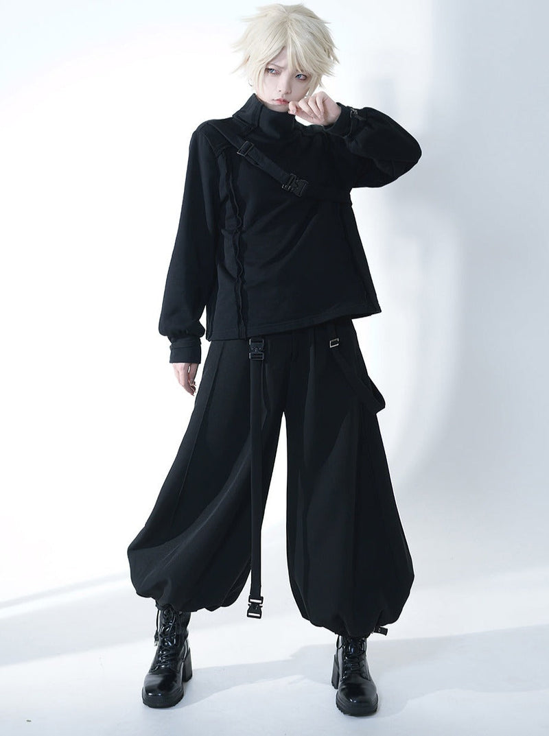 Dark Cool Jacket + Capri Pants + Hooded Scarf