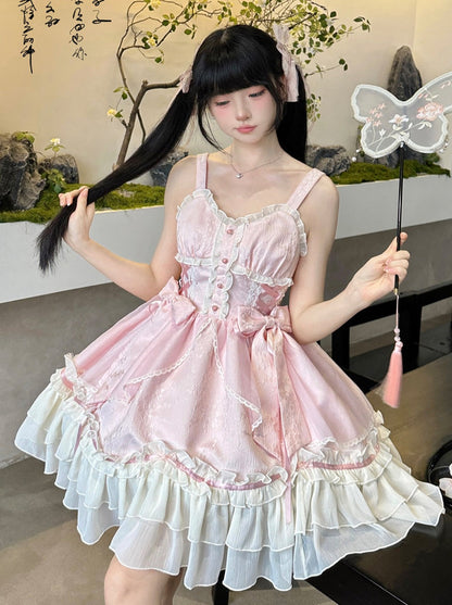 Light Lolita Suspender Dress + Short Shawl