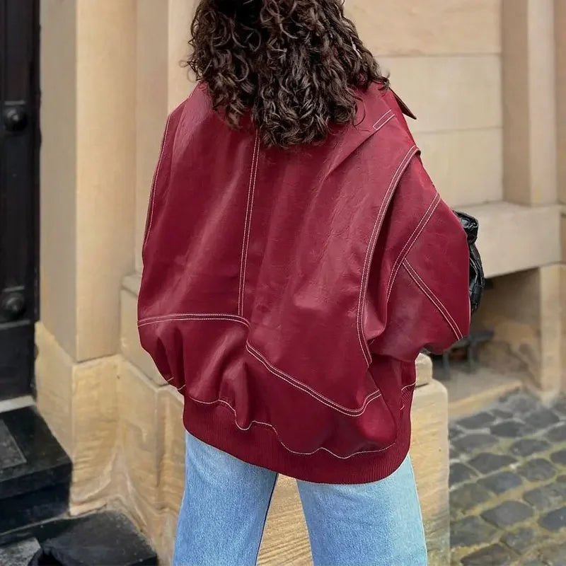 Leather Jacket Red
