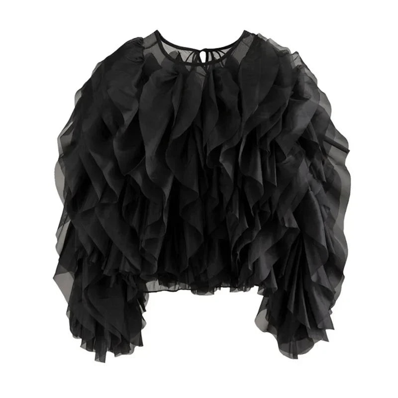 Gothic Style Blouse Black