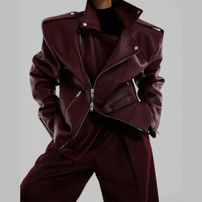 Leather Jacket Burgundy