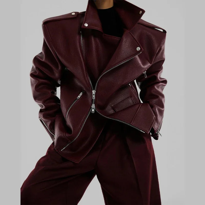 Leather Jacket Burgundy