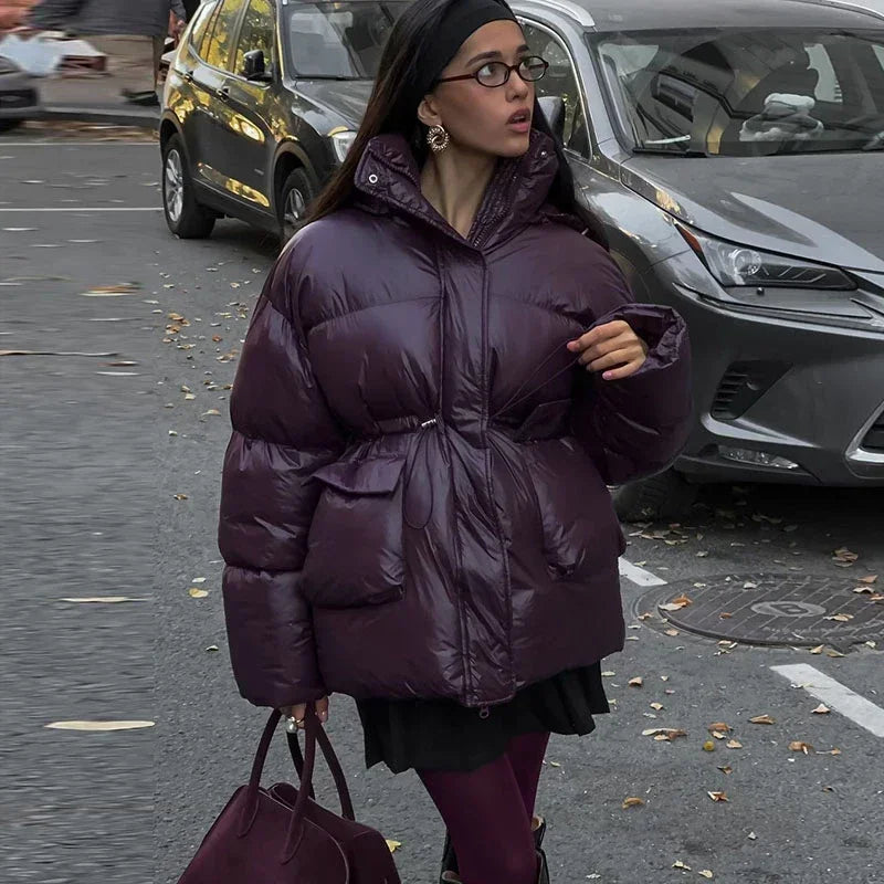 Winter Puffer Jacket Burgundy
