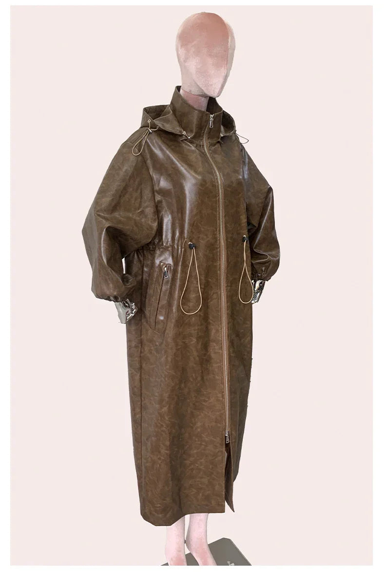Leather Coat Brown