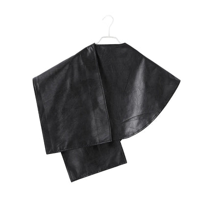 Leather Cloak Jacket Black