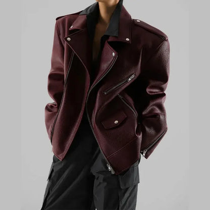 Leather Jacket Burgundy