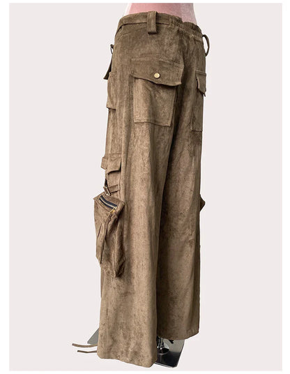 Suede Leather Pants Brown