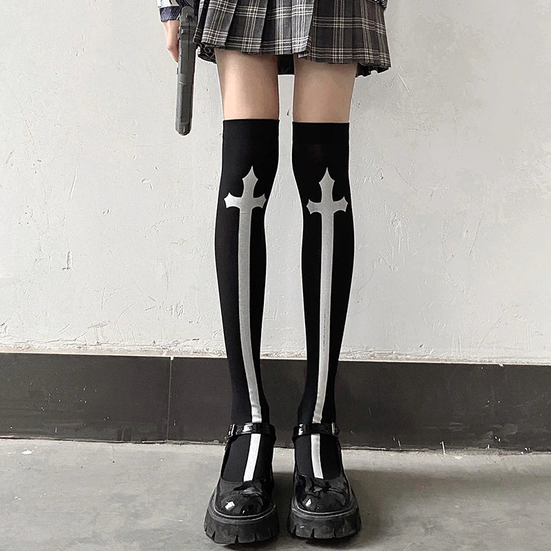 Knee Socks With Crosses