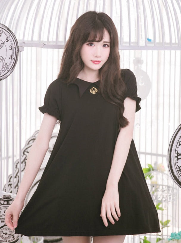 Dracula Color Girl Puff Sleeve Dress