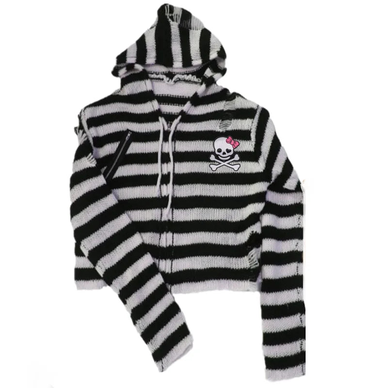 Knitted Skull Hoodie