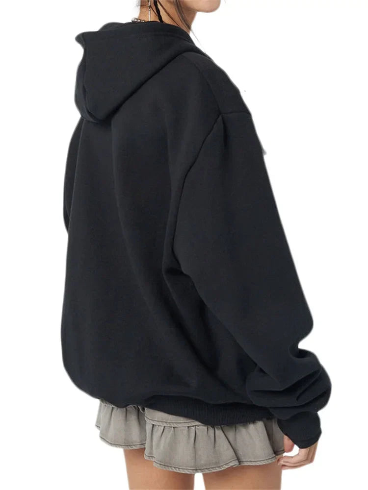 Gothic Hooded Sweatshirt Black