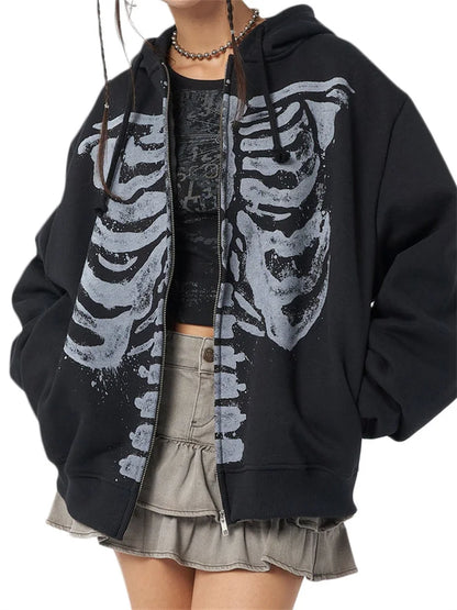 Gothic Hooded Sweatshirt Black
