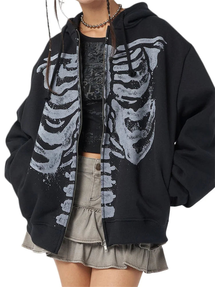 Gothic Hooded Sweatshirt Black