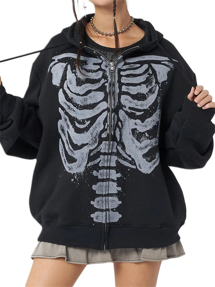 Gothic Hooded Sweatshirt Black