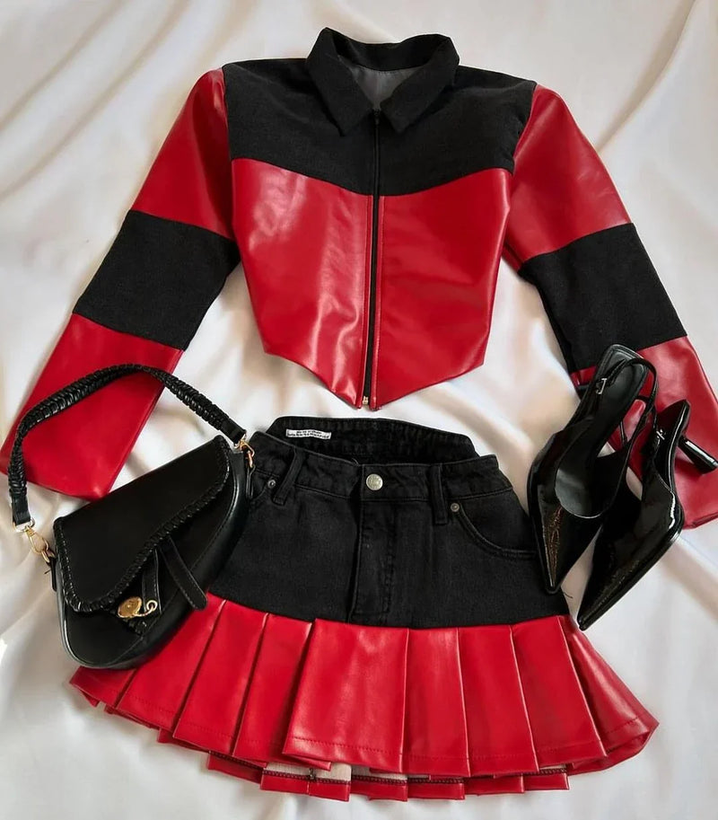 Leather Set Red