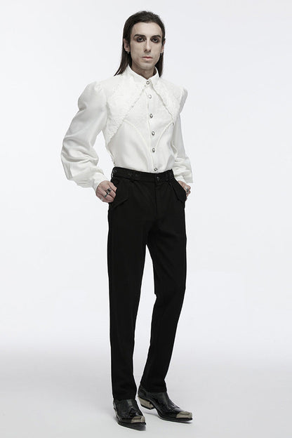 White Long Puff Sleeves Lace Gothic Blouse