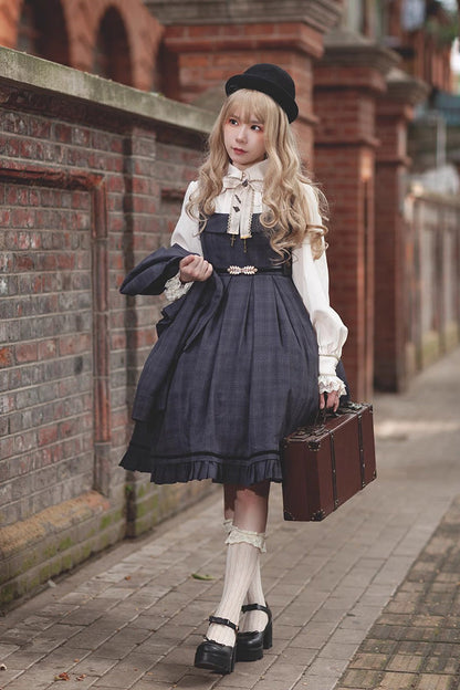 Princess Lost in the Fog Ruffle College Style Classic Lolita Jsk Dress 2 Colors