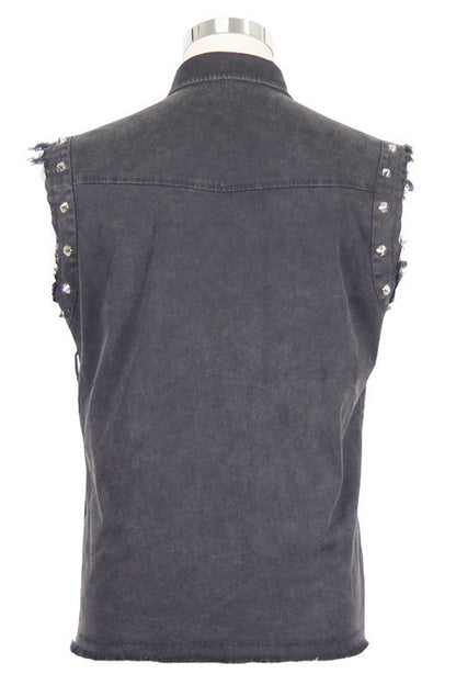 Black Rock Unedged Sleeveless Faded Punk Blouse