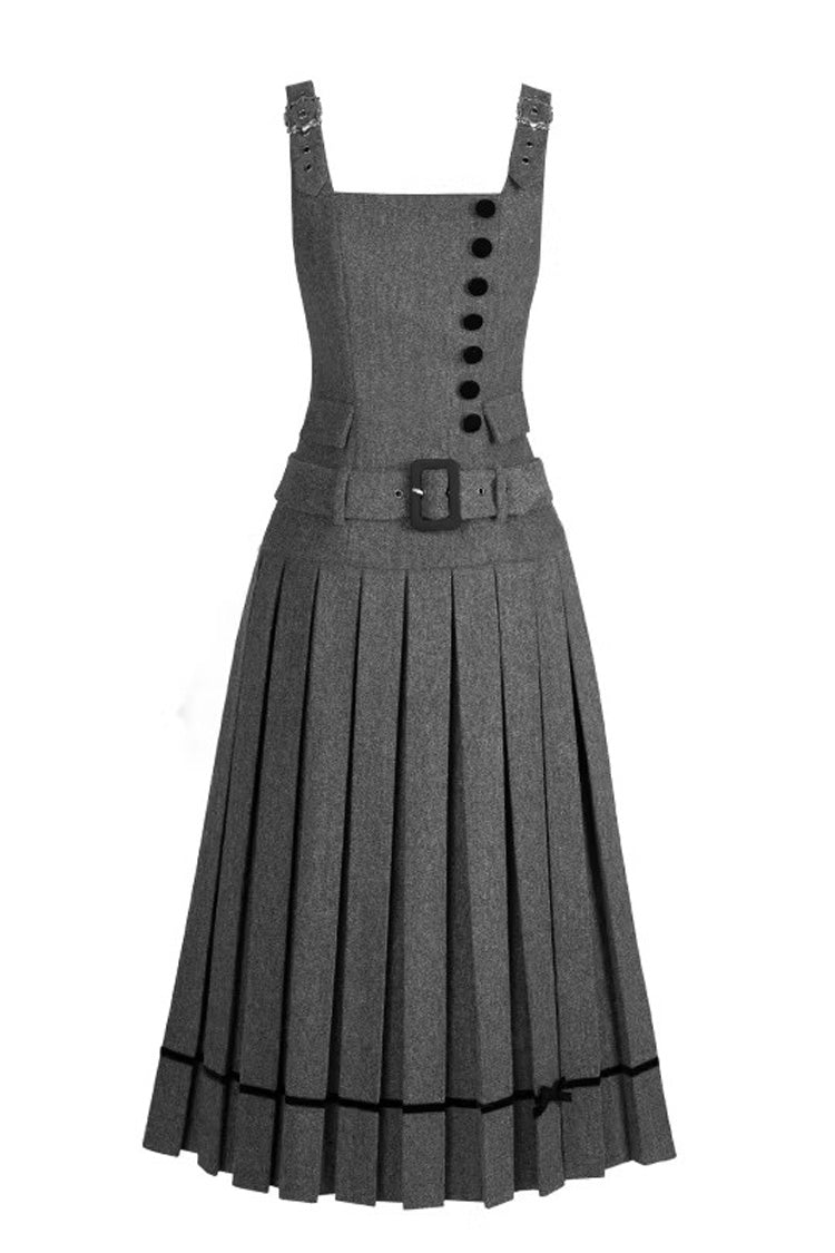 Grey [letters & Poems · Grace] Ruffled Daily Classic Lolita Jsk Dress 2 Versions