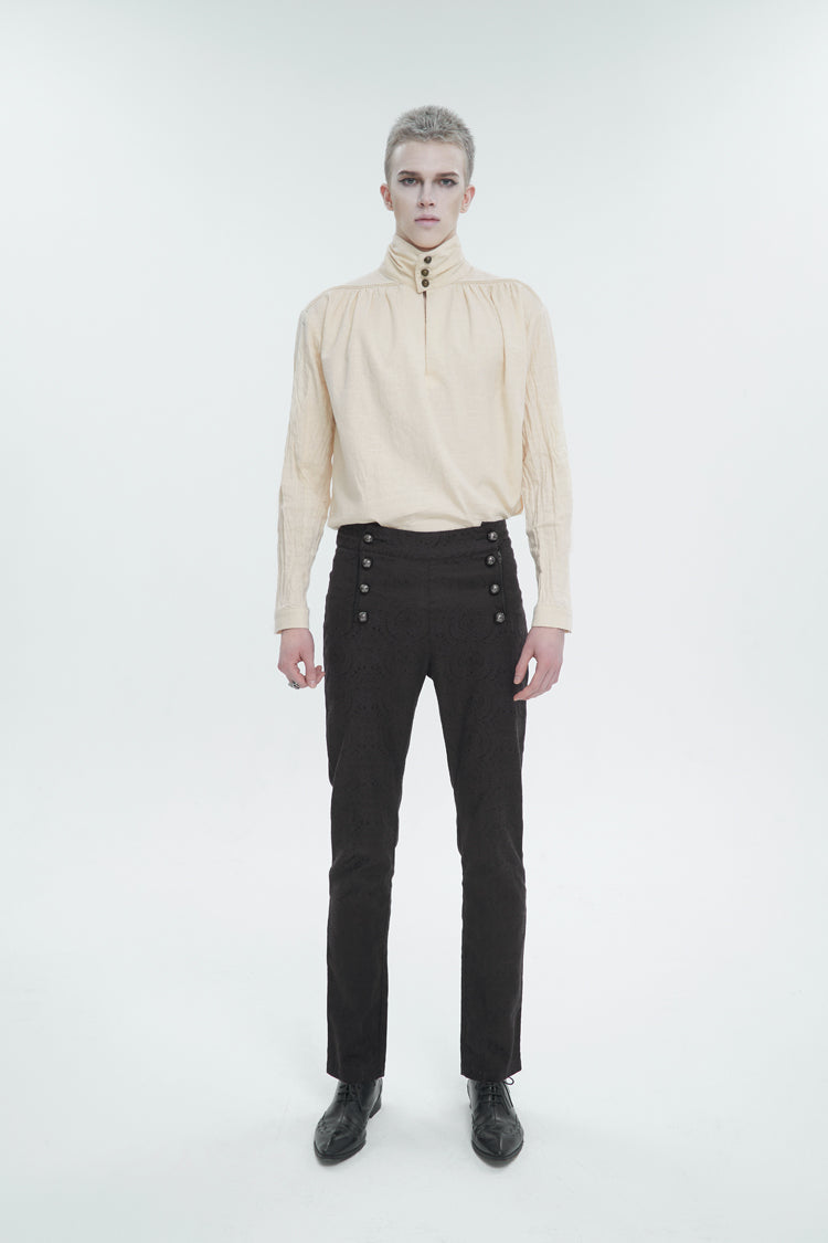 Stand Collar Ruched Gothic Shirt
