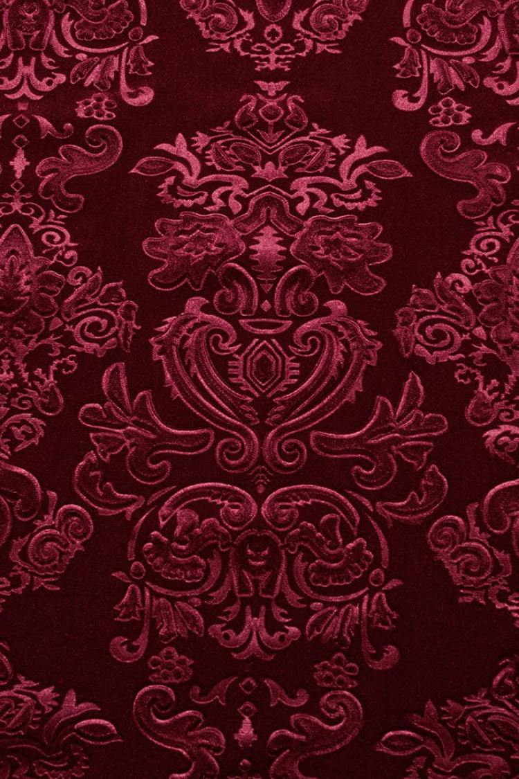 Long Sleeves Embossed Velvet Print Gothic Blouse 2 Colors