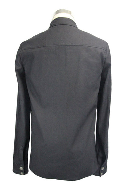 Black Cotton Long Sleeves Punk Blouse