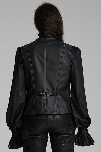 Black Rivet Buckle Gothic Vest