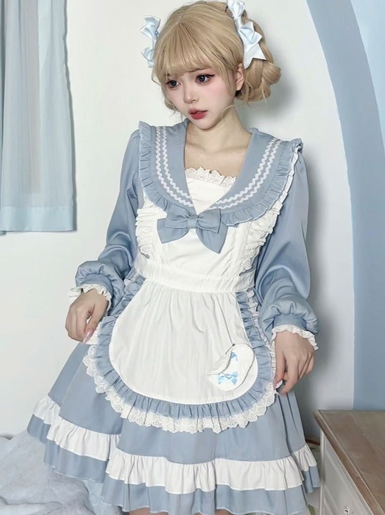 Sweet College Style Sailor Maid Lolita Dress
