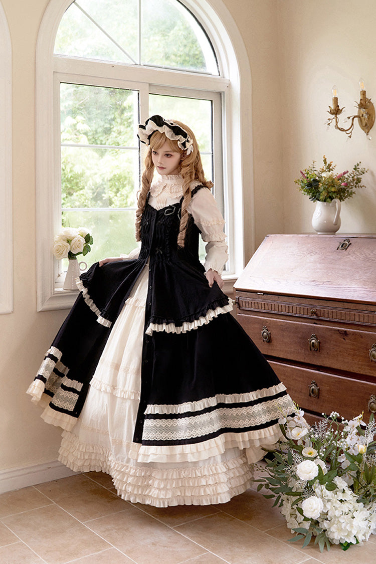Black [lily] Multi-layered Ruffle Lace Classic Lolita Jsk Dress