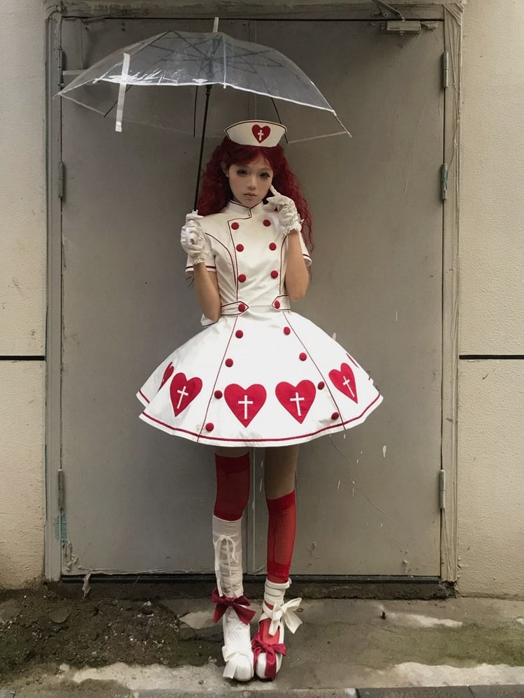 [pre-order Deadline: May 4] Heart Cross Nurse Cosplay Lolita Dress
