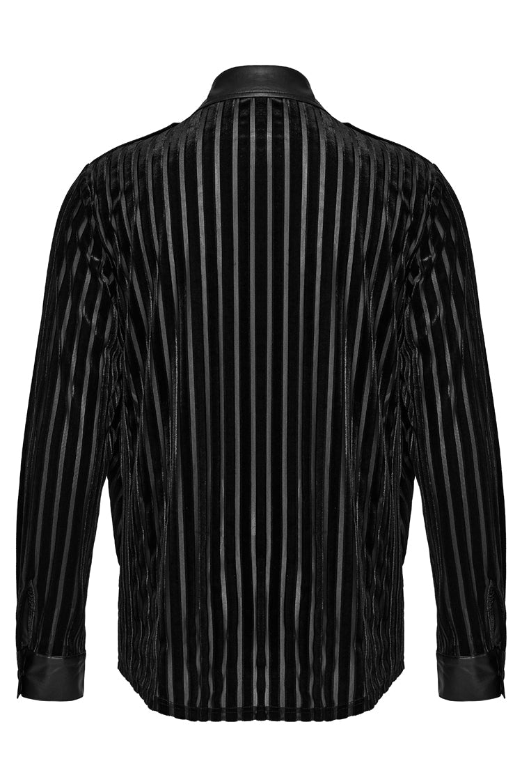 Black Lapel Collar Stitching Slim Gothic Blouse