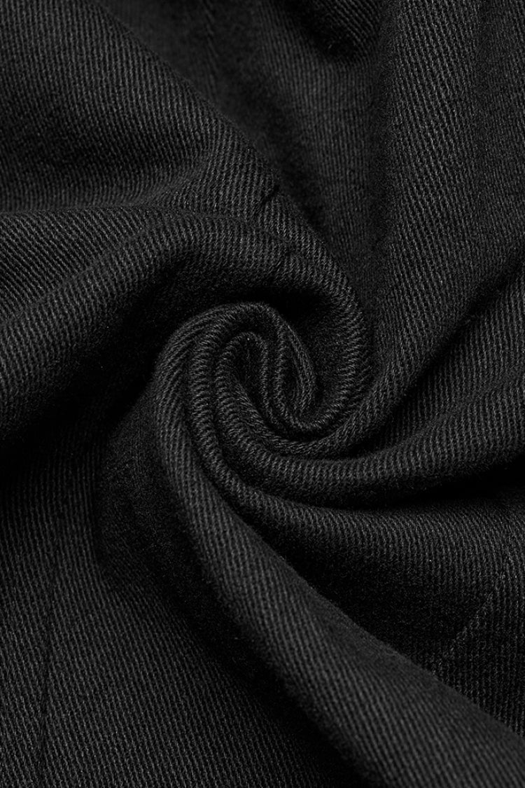 Black Stand Collar Armour Stitching Punk Vest