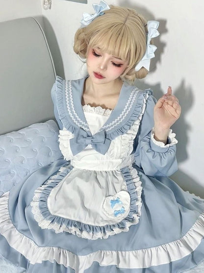 Sweet College Style Sailor Maid Lolita Dress