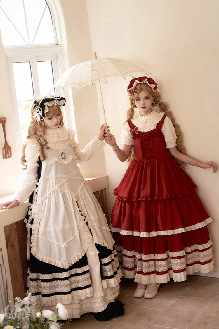 Red [lily] Multi-layered Ruffle Lace Classic Lolita Jsk Dress