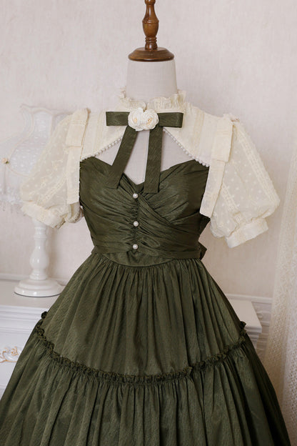 Dark Green Noble Retro Country Poetry Classic Lolita Dress