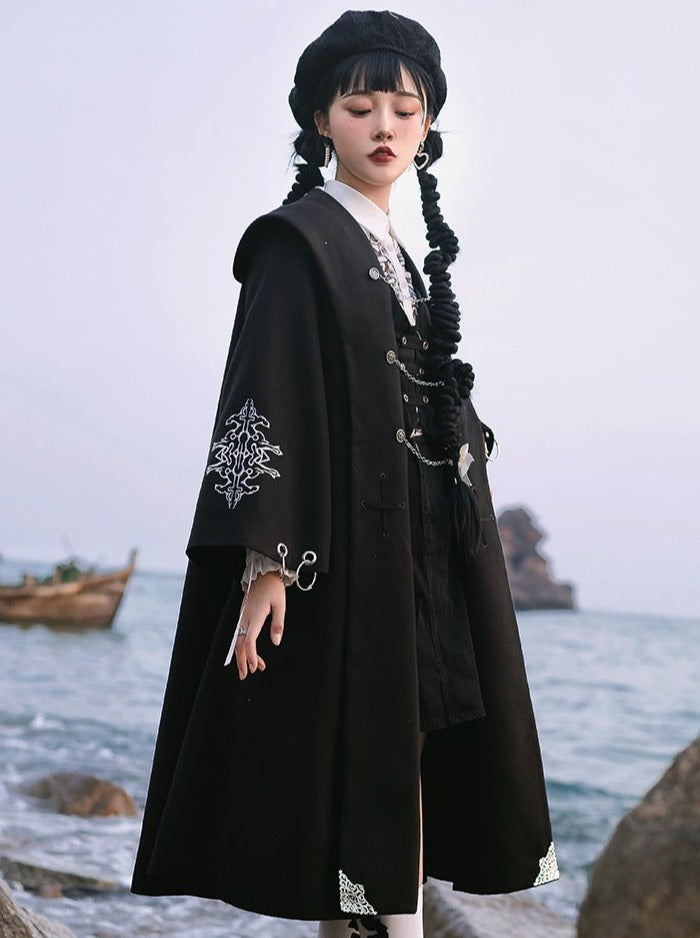 Coat Vest Dark Gothic Wool Cape Jacket Handsome Lolita Design