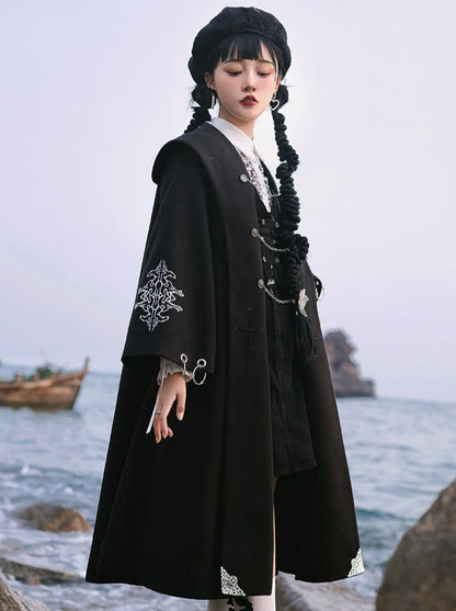 Coat Vest Dark Gothic Wool Cape Jacket Handsome Lolita Design