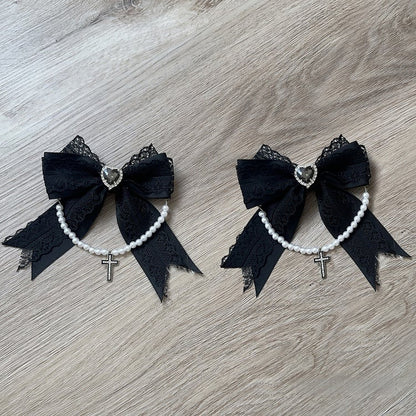 [reservation Deadline: May 15] Black Pinstripe Lace Cape Design Thai Collar Dress Suit Full Set + Accessories