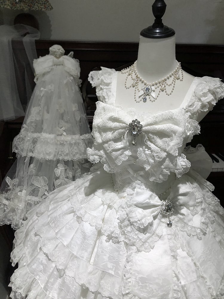[pre-order Deadline: May 13] Blue/white/light Green Butterfly Fantasy Dress + Complete Set