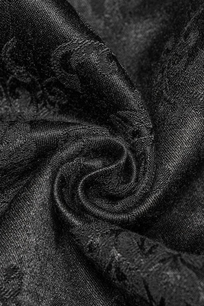 Black Lapel Collar Multi-layer Print Ruffle Lace Gothic Vest