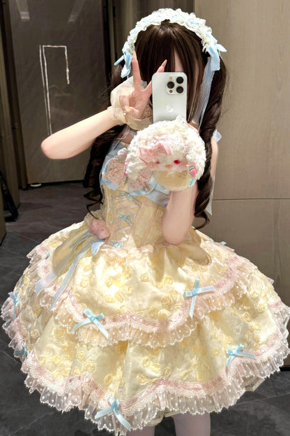 [pre-order] Candy Color Dreamy Doll Lolita Dress + Hair Accessories
