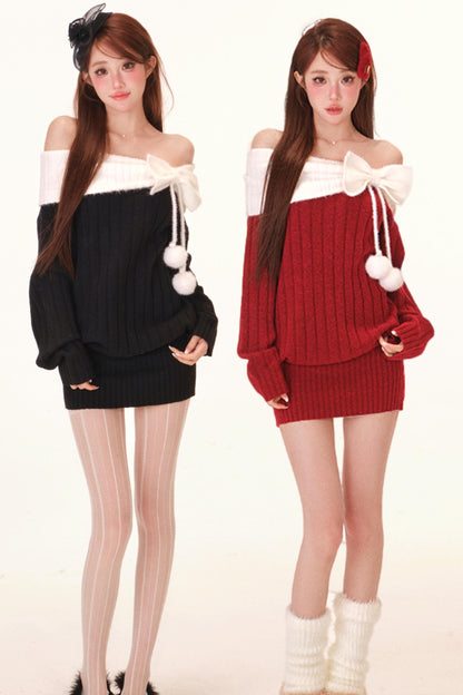Snowball Velvet Off-shoulder Dress